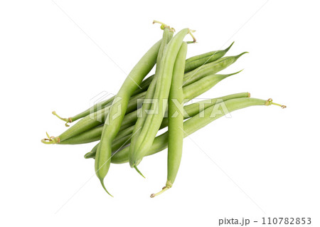 Green beans isolated on a white background. Healthy vegetables. 110782853