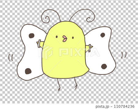 チョウチョの仮装したひよこ 110784236