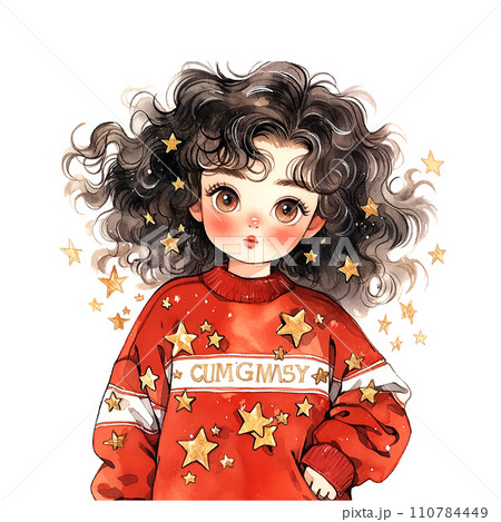 Zodiac sign virgo watercolor on white background 110784449