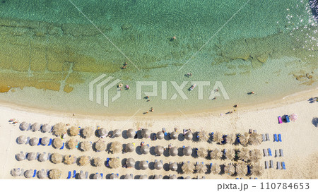 Aerial view at the beach. Beautiful natural seascape at the summer time. 110784653
