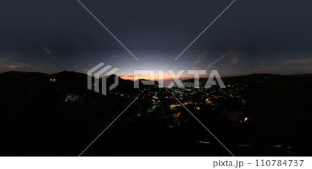 Spherical panorama of ocean bay 110784737