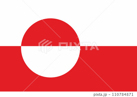 Flag of Greenland. Illustration of Greenland flag. Land symbol 110784871