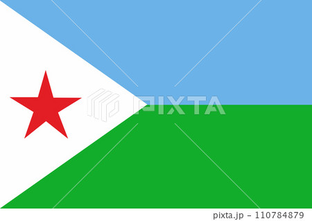 flag of Djibouti. National flag of Djibouti. illustration 110784879