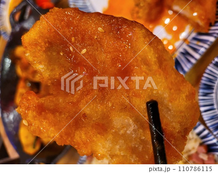 Chinese Sweet and Sour Pork Fried 110786115