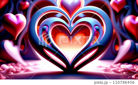 Love, valentine, colorful composition, symbolism and romance of love, February 14, Valentine's Day 110786456