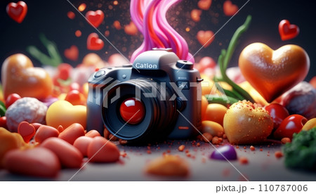 Love, valentine, colorful composition, symbolism and romance of love, February 14, Valentine's Day 110787006