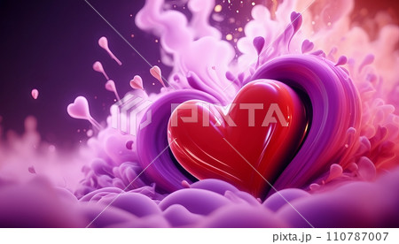 Love, valentine, colorful composition, symbolism and romance of love, February 14, Valentine's Day 110787007