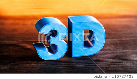 3D Sign Printed With 3D Printer 110787405