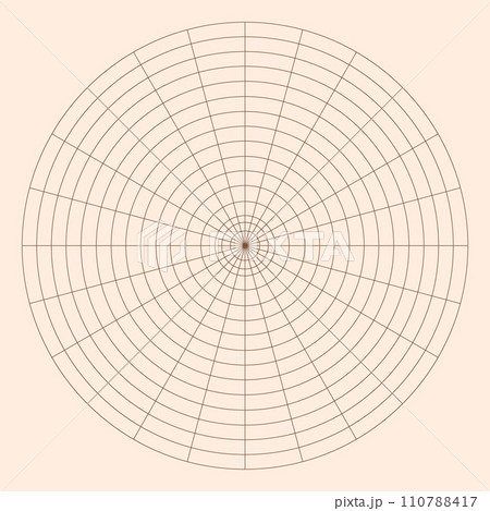 Polar coordinate circular grid isolated on white background. 360 degrees scale. Blank polar graph paper. Vector illustration. Mathematical graph. Lined blank on transparent background Polar coordinate circular grid isolated on white background. 360 degrees scale. Blank polar graph paper. Vector illustration. Mathematical graph. Lined blank on transparent background 110788417