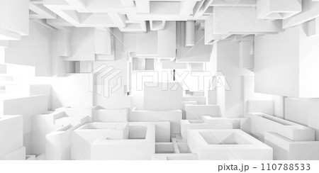 Abundance of White Boxes Filling a Spacious Room 3d render illustration Abundance of White Boxes Filling a Spacious Room 3d render illustration 110788533