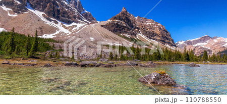 Glacier Lake in Canadian Rocky Mountain Landscape. Glacier Lake in Canadian Rocky Mountain Landscape. 110788550