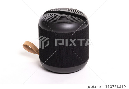 Black portable bluetooth speaker, isolated on white 110788819