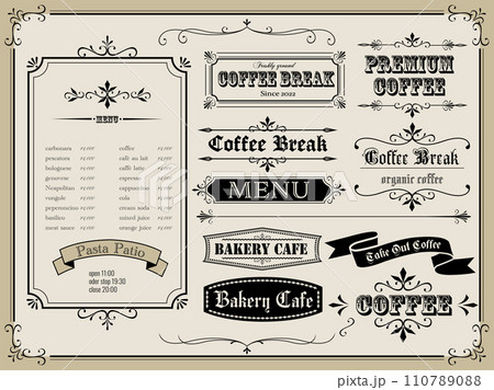 アンティークなイメージのカフェ素材です アンティークなイメージのカフェ素材です 110789088