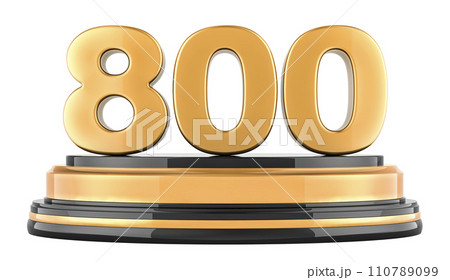 Golden 800 podium, award concept. 3D rendering Golden 800 podium, award concept. 3D rendering 110789099