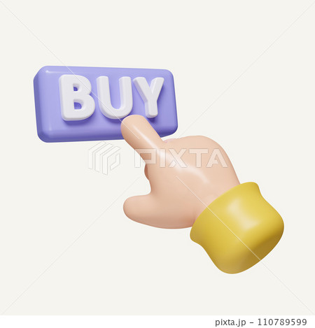 3d Hand pressing the purple buy button. shopping online concept. icon isolated on white background. 3d rendering illustration. Clipping path. 3d Hand pressing the purple buy button. shopping online concept. icon isolated on white background. 3d rendering illustration. Clipping path. 110789599