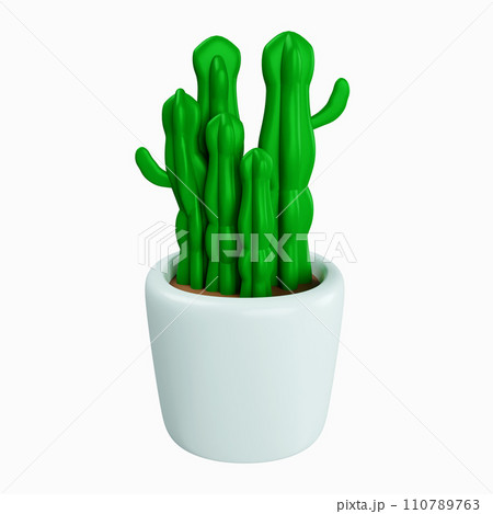 3d cactus in plant pot. Floral arrangement garland. icon isolated on white background. 3d rendering illustration. Clipping path 3d cactus in plant pot. Floral arrangement garland. icon isolated on white background. 3d rendering illustration. Clipping path 110789763