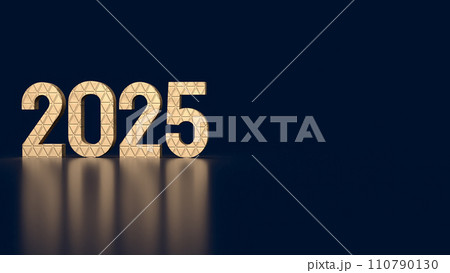 The gold number 2025 for new year or celebration concept 3d rendering. The gold number 2025 for new year or celebration concept 3d rendering. 110790130