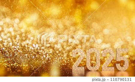 The gold number 2025 for new year or celebration concept 3d rendering. The gold number 2025 for new year or celebration concept 3d rendering. 110790131