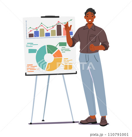 Confident Man Engages The Audience, Explaining Ideas On A Whiteboard, Employing Vivid Diagrams And Gestures 110791001