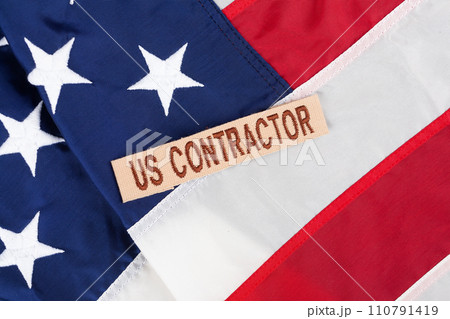 US Contractor Branch Tape on national USA flag 110791419