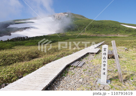 白山弥陀ヶ原と御前峰 白山弥陀ヶ原と御前峰 110791619