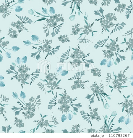 フリージアとチューリップのシームレスなパターン フリージアとチューリップのシームレスなパターン 110792267