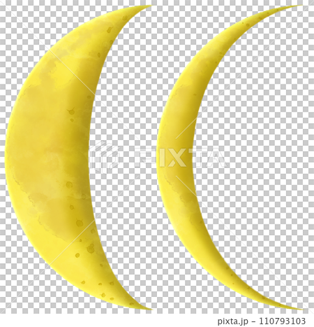 リアルな三日月のセット　月の満ち欠けのイラスト素材 110793103