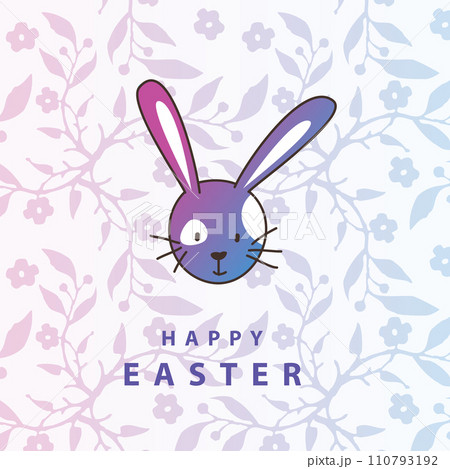 Easter floral card with bunny Easter floral card with bunny 110793192