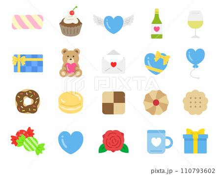 ホワイトデーのアイコンのイラストセット 110793602