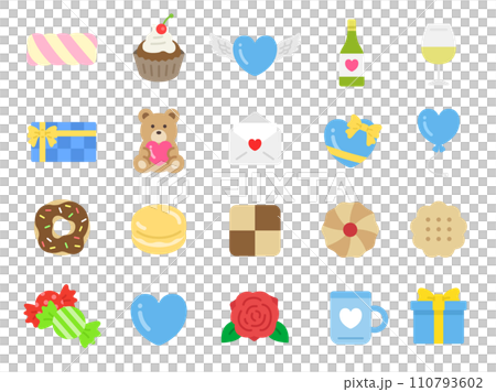 ホワイトデーのアイコンのイラストセット 110793602