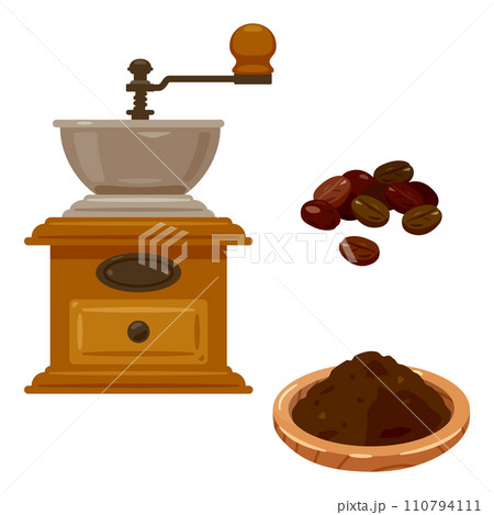 コーヒー豆とコーヒーミル 110794111