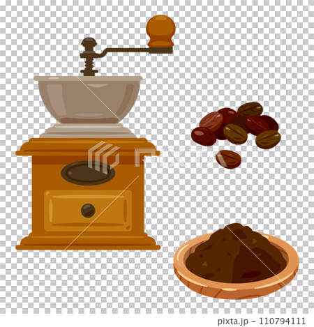 コーヒー豆とコーヒーミル 110794111