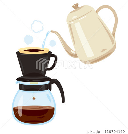 コーヒードリッパーにお湯を注ぐケトル 110794140