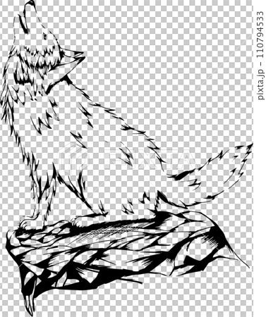 酷狼線描插圖 110794533