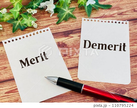 メリットとデメリットを説明 メリットとデメリットを説明 110795224