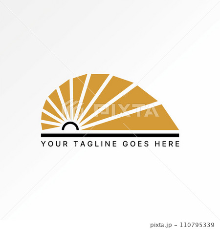 Logo design graphic concept creative abstract premium vector stock unique stairs up structure on half circle. Related to interior architecture render 110795339