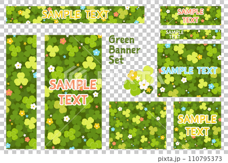 Banner set_clover and flowers Banner set_clover and flowers 110795373