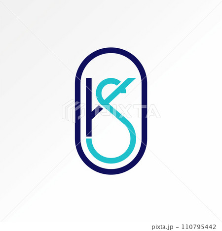 Logo design graphic concept creative premium vector stock unique initial letter KS or SK font cylinder connected. Related monogram typography branding 110795442