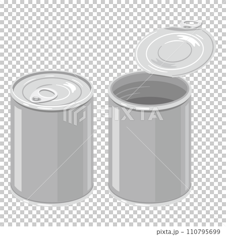 Plain and empty canned food set with pull tab Plain and empty canned food set with pull tab 110795699