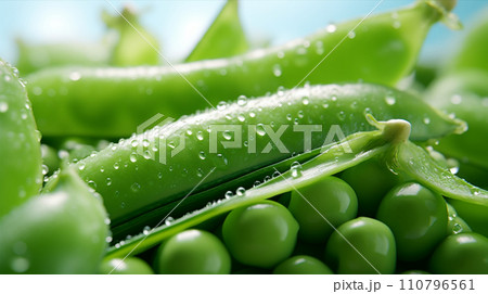 おいしい緑のえんどう豆  Green healthy green peas AI生成画像 110796561