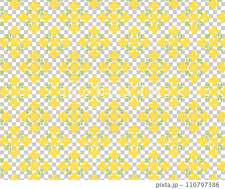 黃色花朵無縫圖案 110797386