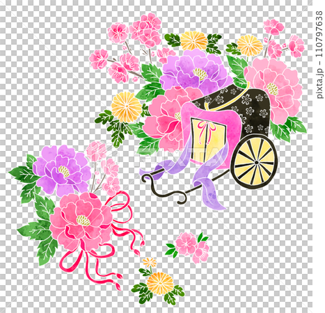 華やかな御所車のイラスト(単品)のイラスト素材 [110797638] - PIXTA