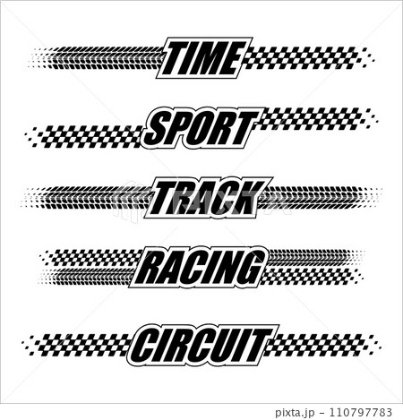Sport flags text checkered tire set Sport flags text checkered tire set 110797783