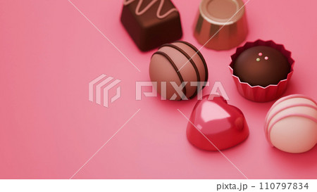バレンタインデー向けチョコレートの3DCGイラスト画像 110797834