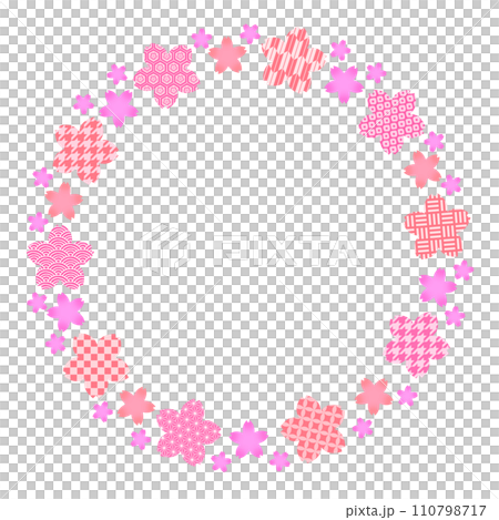 Japanese pattern cherry blossom circular frame 110798717