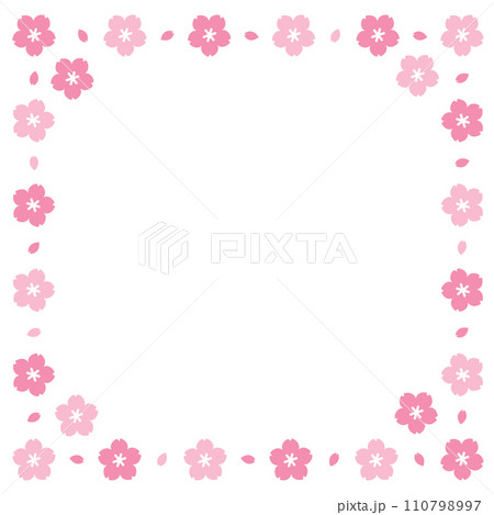 桜の花と花びらのフレーム 110798997
