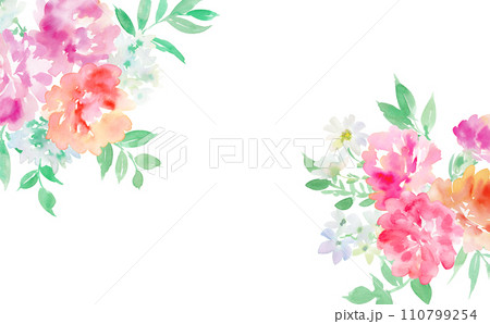 水彩で描いたカーネーションの背景用イラスト 110799254