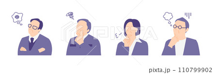 企業や事業所の困惑している重役や管理職のイラスト 110799902