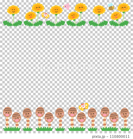 Smiling dandelion and horsetail frame Smiling dandelion and horsetail frame 110800011