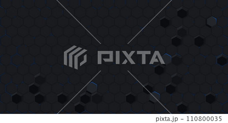 Dark Abstract Seamless Futuristic Simple Hexagonal Gaming Cyber Vector Tech Background Template 110800035